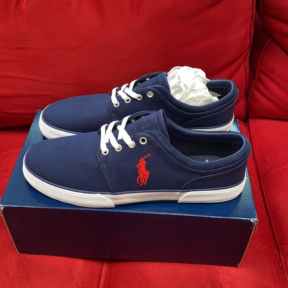 Mens POLO RL Faxon Washed Canvas sneaker